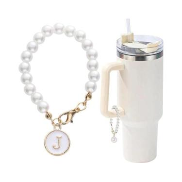 Imagem de Pingente De Letra Stanley Cup Com Corrente De Pérolas Para Decoração D