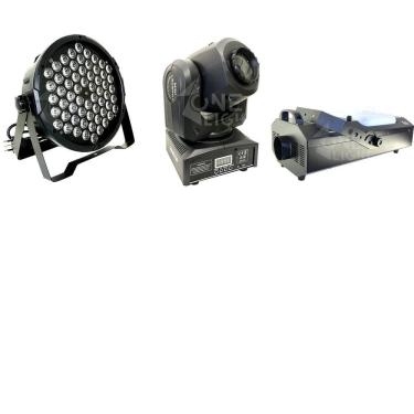 Imagem de Kit 5 Par Led Rgbwa 60 Led 2 Mini Moving Maquina Fumaça 3000