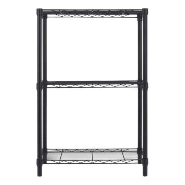 Imagem de Estante Aco 3 Prateleiras Preta 90x60x35cm Ate 150kg Prateado