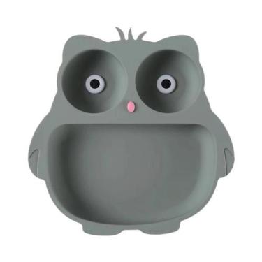 Imagem de Prato De Silicone Para Crianças Com Design De Coruja, Com Ventosa E Co
