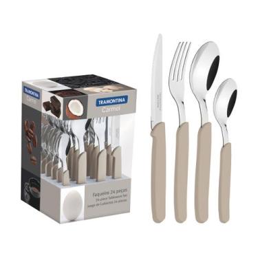 Imagem de Faqueiro Tramontina Carmel Natural Médio 24 Peças, Natural Médio, 24