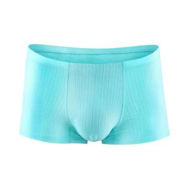 Imagem de Cuecas Boxer Masculinas De Verão Finas E Respiráveis Em Seda Gelada Se
