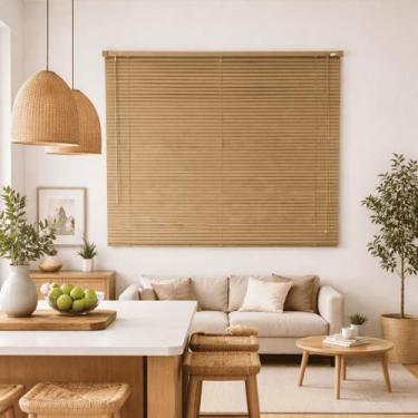 Imagem de Persiana Horizontal PVC 25mm BLOCK 140larg x 160alt - Top Flex, Café