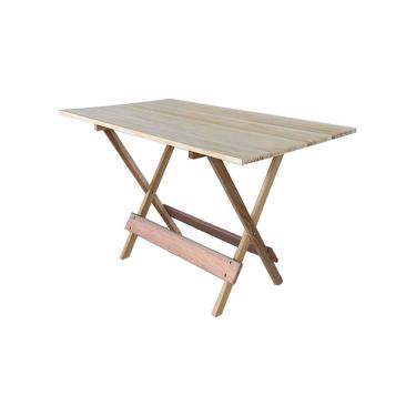 Imagem de Mesa de Madeira Dobrável 1,20x70 Crua sem Pintura para Bar Restaurante e Área de Lazer - Natural