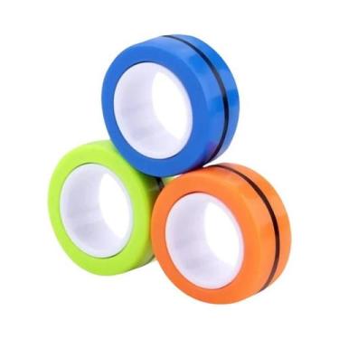 Imagem de Conjunto De Anéis Magnéticos Coloridos Fidget Spinner Para Adultos 3 P