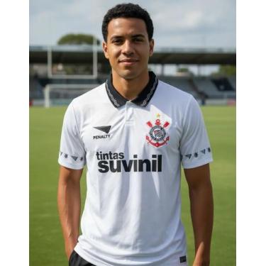 Imagem de Camisa Corinthians Retrô 1995 Suvinil Masculina, G, Branco