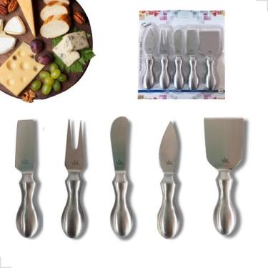 Imagem de Conjunto Para Queijos e Frios Inox Gourmet 4 Peças Utensílios Garfo Fa