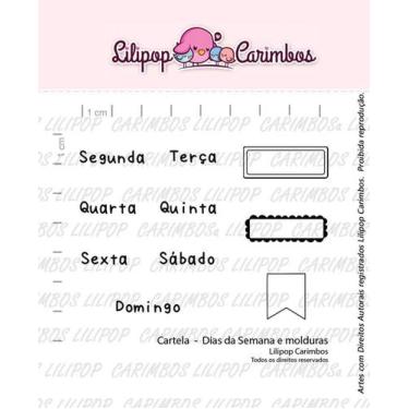 Imagem de Cartela de Carimbos - Lilipop - Dias da Semana e Molduras