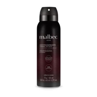 Imagem de Antitranspirante Aerossol Jato Seco Malbec Icon 75g/125ml - Corpo e ba