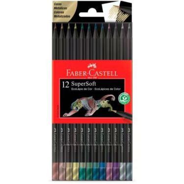 Imagem de Lápis de cor SuperSoft 12 cores Metálicas 120712SOFTMET - Faber-Castel