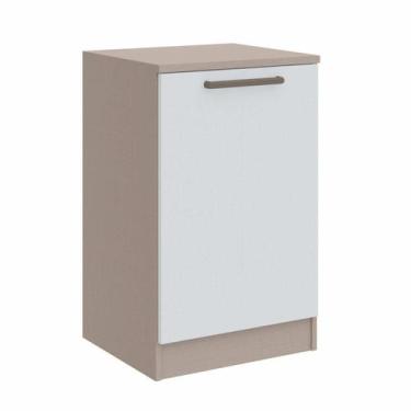 Imagem de Mesa de Cabeceira Modulada Requinte com 1 Porta - Duna Line/Branco Lin