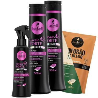 Imagem de Kit Cavalo Forte Hidra Sh Cond 500ml + Fluido 120ml Haskell
