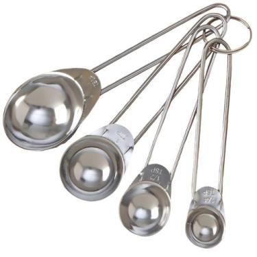 Imagem de Conjunto 4 Colheres Medidoras de Inox para Receitas - Wari