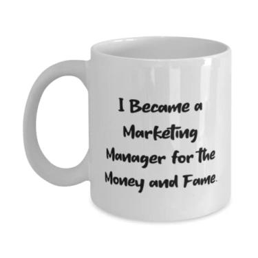 Imagem de Bela caneca de gerente de marketing de 325 ml e 443 ml. Tornei um gerente de marketing para, presente para colegas de trabalho, presentes inadequados do líder do time