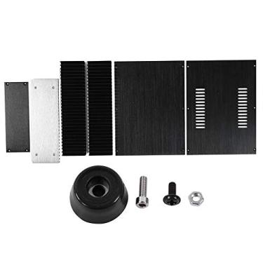 Imagem de Caixa de chassi de liga de alumínio preta WA92 com placa grossa de alumínio para painel traseiro e peças de vídeo para TV e áudio