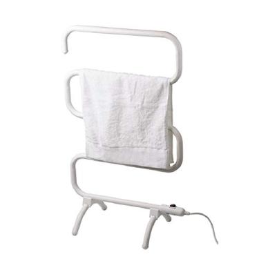 Imagem de Aquecedor de toalha independente e montado na parede, aquecedor elétrico tipo S, cabide de toalha para casa e hotel, branco