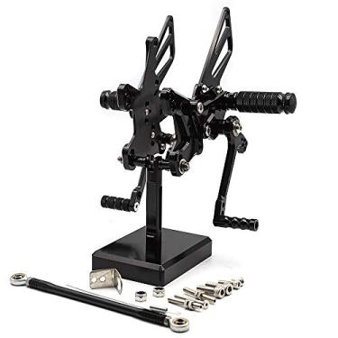 Imagem de CNC Motocicleta Ajustável Pegs Traseiros Conjunto Traseiro Pedal de Troca de Freio Compatível com Ninja ZX-10 ZX10R ZX 10R 2011-2020 Preto