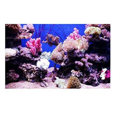Imagem de Zerodis Pôster de fundo de aquário, coral e mundo subaquático pôster de fundo de tanque de peixes adesivo de PVC adesivo estático aderente papel (122 x 61 cm)