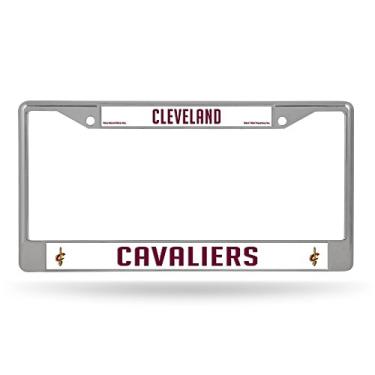 Imagem de Rico Industries NBA Cleveland Cavaliers Moldura de placa de licença cromada padrão unissex, prata, 15 x 31 cm