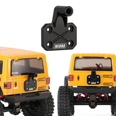 Imagem de INJORA Suporte de suporte de roda de reposição para pneus sobressalentes CNC de alumínio para peças de atualização de estepe Axial SCX24 Jeep Wrangler JLU AXI0002 1/24 RC Crawler