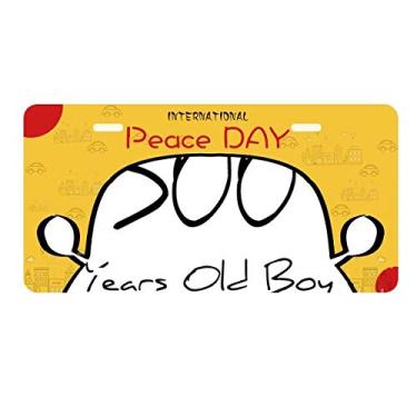 Imagem de DIYthinker Placa de licença para menino de 500 anos decoração de carro dia da paz