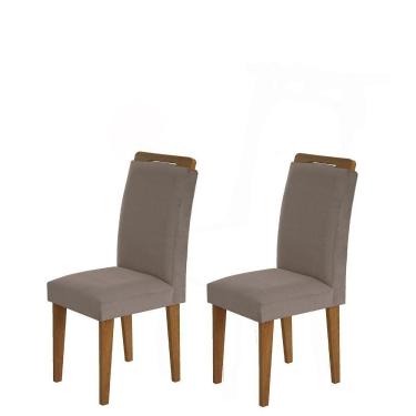 Imagem de Conjunto com 2 Cadeiras Athenas Veludo Marrom Rufato