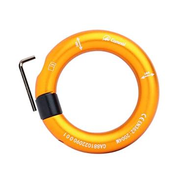 Imagem de Anel de Rappel de Alumínio 24kN, Anel de Tensão Perfeito Anel de Aberto Escalada O para Arborist Hammock Pack Slackline Adventure, Áureo