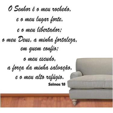 Imagem de Adesivo de parede frase salmo 18 tamanho 60cmx80cm