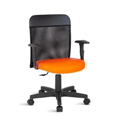 Imagem de Cadeira Executiva Com Tela No Encosto Linha Turim Laranja - Design Off