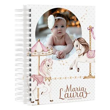 Imagem de Caderneta De Vacinação Atualizada Tema CARROSSEL com Foto e Nome - Menina