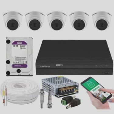 Imagem de Kit 5 Câmeras Dome 1120d Intelbras Dvr 8 Canais Com Hd Purple 1TB Western Digital