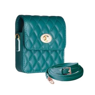 Imagem de Bolsa tiracolo feminina universal flip para celular para Samsung Galaxy Z Flip Series e Motorola Razr etc, Verde, S: 3.3 x 3.85 x 1.33 inches