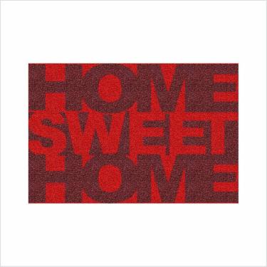 Imagem de Tapete Home Sweet Medida Porta Decoração Cor Vermelho.