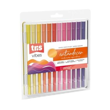 Imagem de Kit artistico ENTARDECER composto por lápis de cor e hidrocor brush