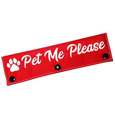 Imagem de Coleira engraçada para cães Pet Me Please Dog Wrap Alert Etiqueta de identificação para pendurar presente de aniversário (Pet Me Please-Manga)
