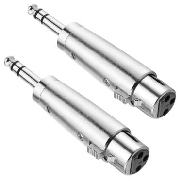 Imagem de JOMLEY Adaptador XLR fêmea para TRS de 1/10.2 cm, adaptador de cabo conector estéreo XLR balanceado fêmea para TRS de 1/4 polegada - pacote com 2