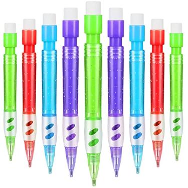 Imagem de Gersoniel Mini lápis mecânicos sortidos de 0,7 mm com mini borrachas mini canetas artigos de papelaria para casa, escritório, material escolar, escrever, desenhar, rascunho (32 peças), vermelho