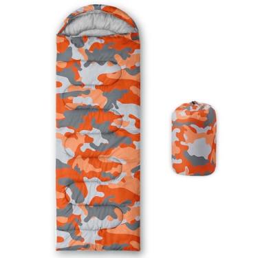 Imagem de Sacos de dormir para adultos e crianças, impressão 3D, saco de dormir para meninas e meninos, leve, impermeável, frio/quente, 3 estações, viagens ao ar livre com bolsas de compressão