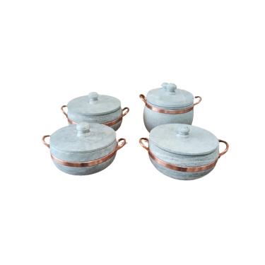 Imagem de Jogo com 04 panelas  em pedra sabão