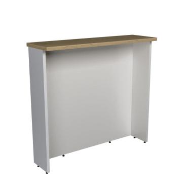 Imagem de Bancada Ilha 120cm Cozinha Sevilha Branco Ártico/Carvalho Marrom