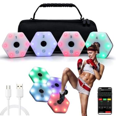 Imagem de Luz De Treinamento De ReaçãO, Luz De Treinamento De Agilidade Esportiva, 6 Cores De Luz, Ajuste AutomáTico De Brilho/Controle Independente, Luz De Reflexo De Boxe,4Lights