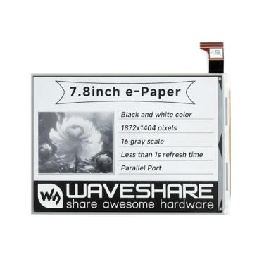 Imagem de Waveshare 7.8inch E-Ink Display HAT for Raspberry Pi 1872×1404 Resolution with Embedded Controller IT8951 Communicating via USB/SPI/I80/I2C Interface Supports Partial Refresh.
