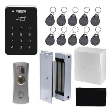 Imagem de Kit Controle Acesso Intelbras Fechadura Automatiza Eletroímã, 12V