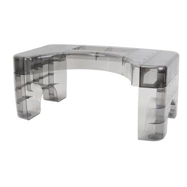 Imagem de Tamborete do Penico do Toalete para Crianças, Tamborete Multifuncional Plástico Portátil do cocô do Apoio para Os Pés para o Banheiro (Cinza Transparente)