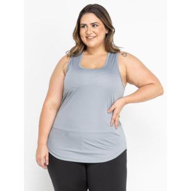 Imagem de Regata Plus Size Feminina Dry Fit - Fix, Chumbo, G2