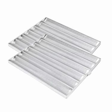 Imagem de kIT 2 Assadeira Canaleta 6 Ondas Perfurada Alumínio 58x70 Imeca