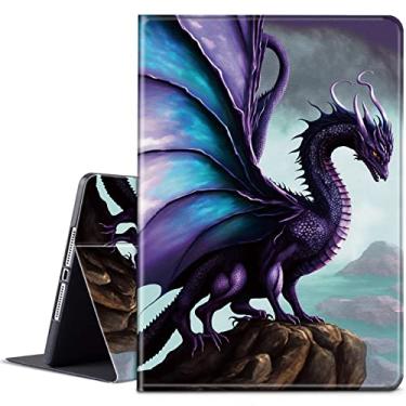 Imagem de BPQOJB Capa para Galaxy Tab A7 Lite com suporte ajustável para Samsung Galaxy Tab A7 Lite 22.1 cm 2021 - Dragão roxo