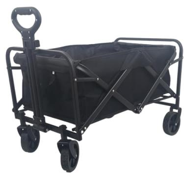 Imagem de Carrinho Camping Praia Carga Dobravel Portatil Resistente Preto