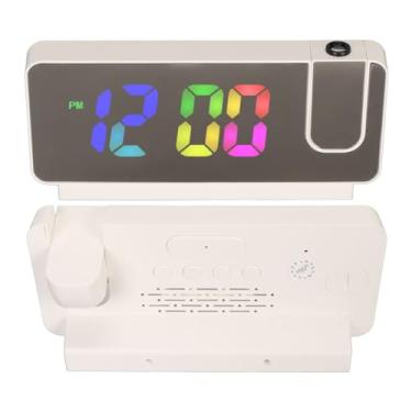 Imagem de Despertador de Temperatura de Espelho, Despertador Digital de Projeção de Tela LED para Quarto, Controle de Voz Com Modo Noturno, Tela de Espelho de Alta Definição, Brilho