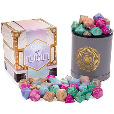 Imagem de Wiz Dice Cup of Illusion - 35 Polyhedral DND Dice & Dice Shaker Cup & Box for Storage (5 Set of 7 Unique Colors) -Polyhedral Role Playing Dice in Unique Colors - DND Accessories for TTRPG Dice Games